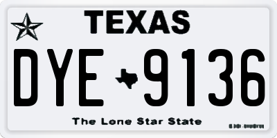TX license plate DYE9136