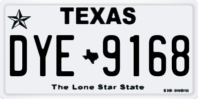 TX license plate DYE9168