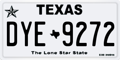 TX license plate DYE9272