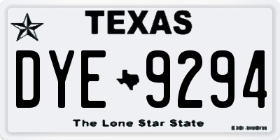 TX license plate DYE9294
