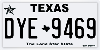 TX license plate DYE9469