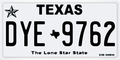 TX license plate DYE9762