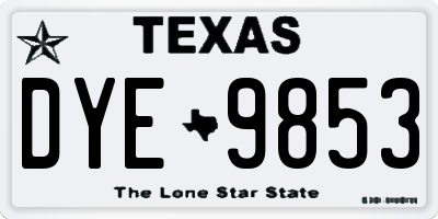TX license plate DYE9853