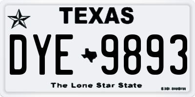 TX license plate DYE9893