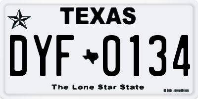 TX license plate DYF0134