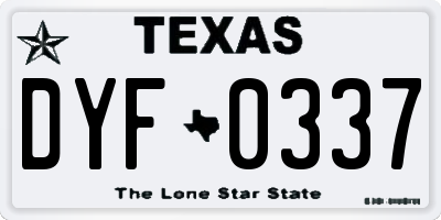 TX license plate DYF0337