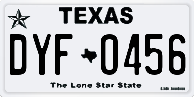 TX license plate DYF0456