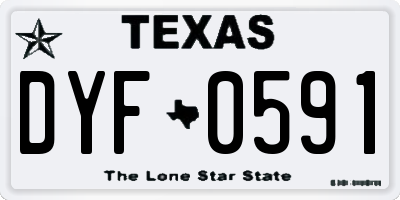 TX license plate DYF0591
