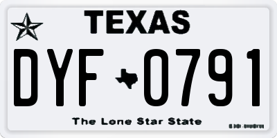 TX license plate DYF0791