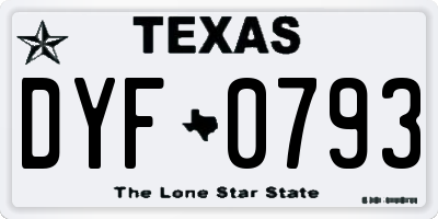 TX license plate DYF0793