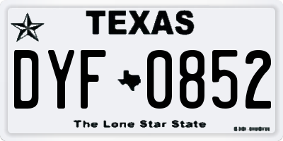 TX license plate DYF0852