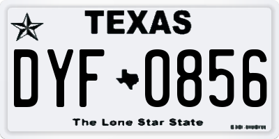 TX license plate DYF0856