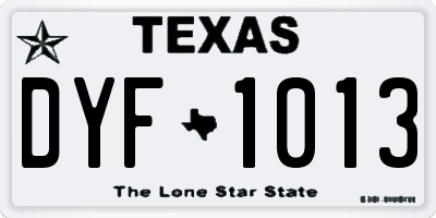 TX license plate DYF1013