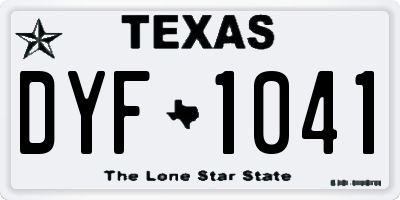 TX license plate DYF1041