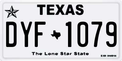 TX license plate DYF1079