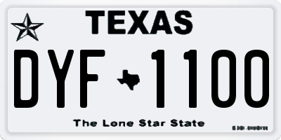 TX license plate DYF1100