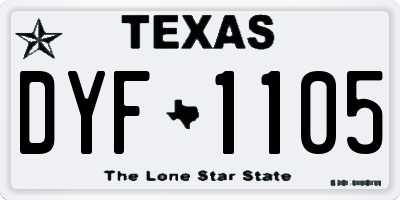 TX license plate DYF1105