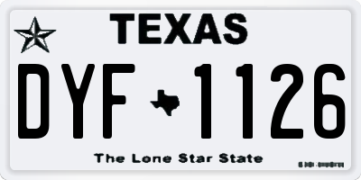 TX license plate DYF1126