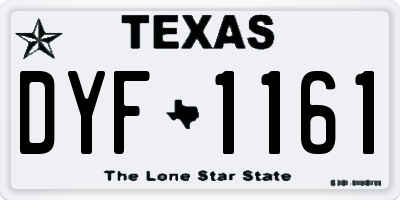 TX license plate DYF1161