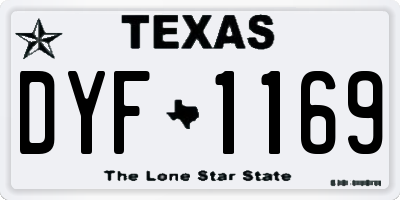 TX license plate DYF1169