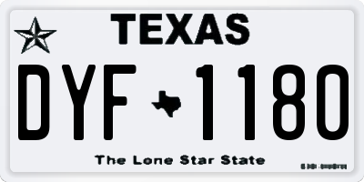 TX license plate DYF1180