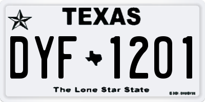 TX license plate DYF1201