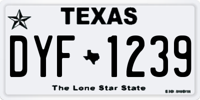 TX license plate DYF1239