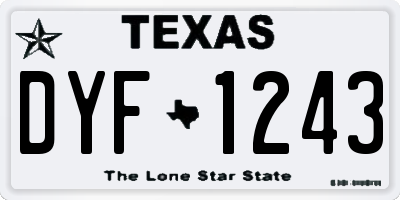 TX license plate DYF1243