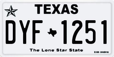 TX license plate DYF1251