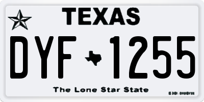 TX license plate DYF1255