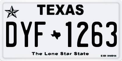 TX license plate DYF1263