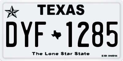 TX license plate DYF1285