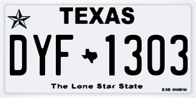 TX license plate DYF1303