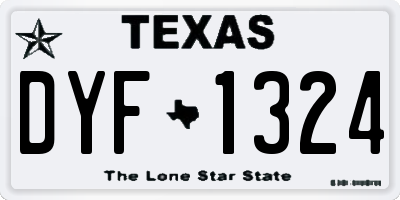 TX license plate DYF1324