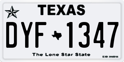 TX license plate DYF1347