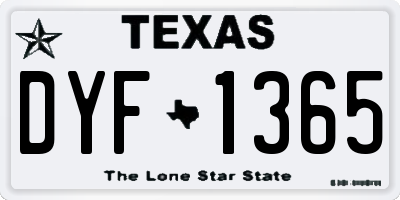 TX license plate DYF1365