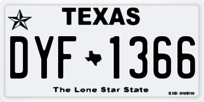 TX license plate DYF1366