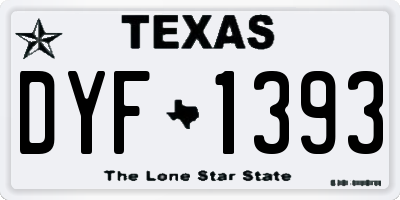TX license plate DYF1393