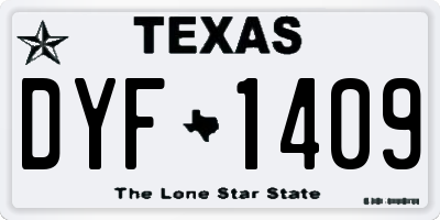 TX license plate DYF1409