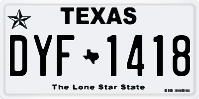 TX license plate DYF1418