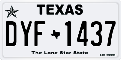 TX license plate DYF1437