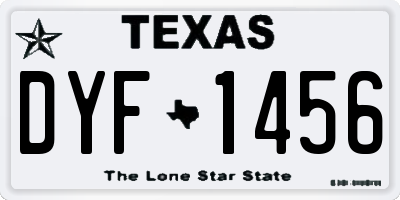 TX license plate DYF1456