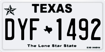 TX license plate DYF1492