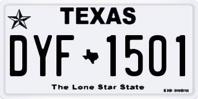 TX license plate DYF1501