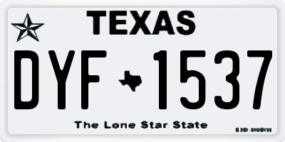 TX license plate DYF1537