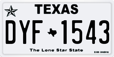 TX license plate DYF1543