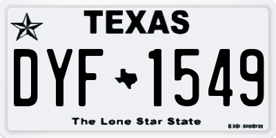 TX license plate DYF1549