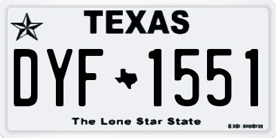 TX license plate DYF1551
