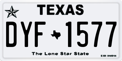 TX license plate DYF1577