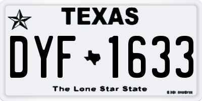 TX license plate DYF1633
